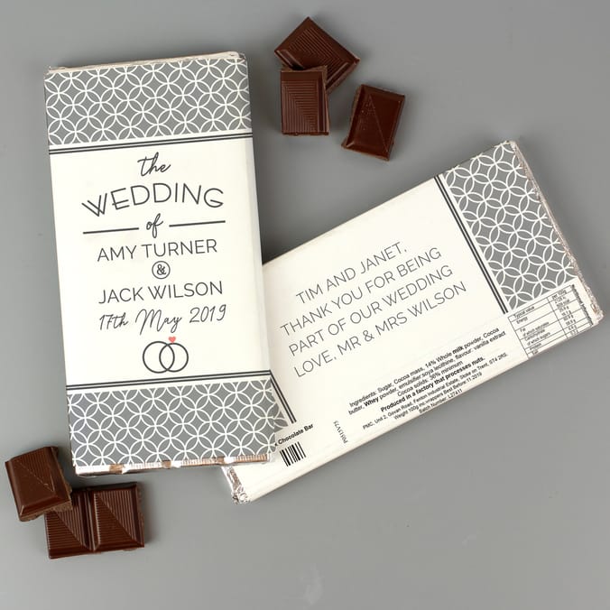 Personalised Wedding Milk Chocolate Bar weddings favours presents ideas gifts couples Home Bargains