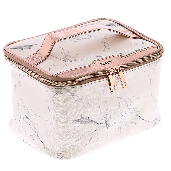 Beauty Marble Design Cosmetic Case beauty case cosmetic bag make up bag hair storage Home Bargains