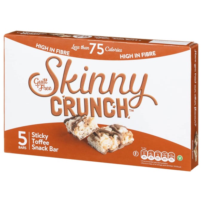 Skinny Crunch Sticky Toffee Snack Bar (10 x 5 Bars) low calorie