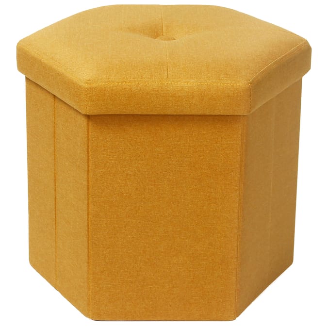 Yellow footstool shop home bargains