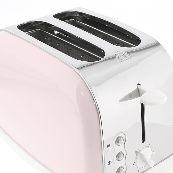 Shades 2 Slice Wide Slot Toaster Pink extra wide toasting