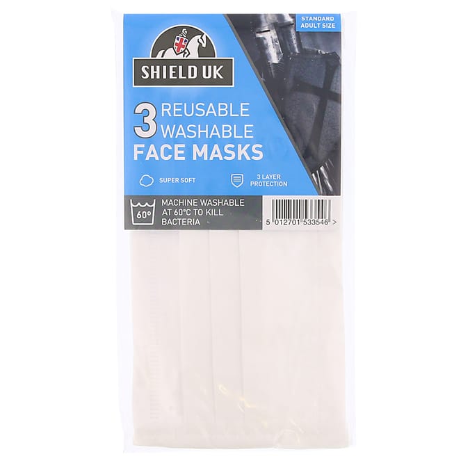 Shield UK 3 Reusable Washable Face Masks, face masks, coronavirus