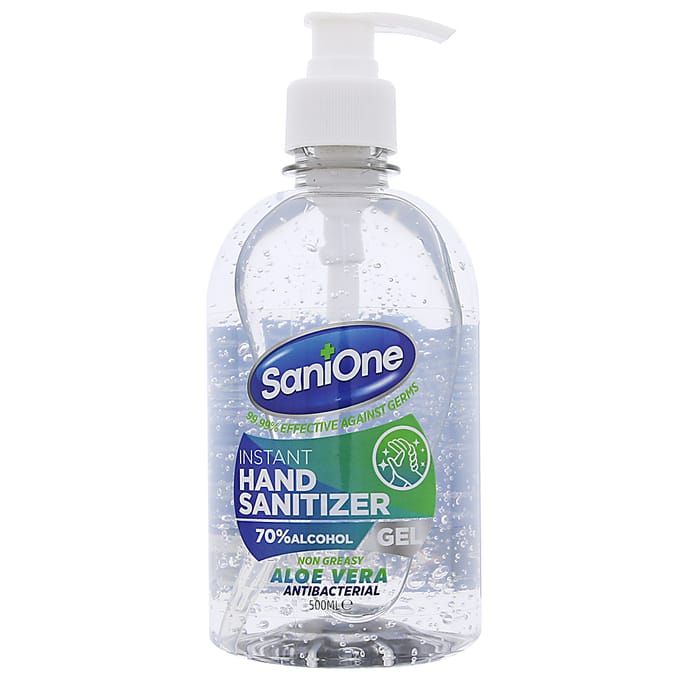 SaniOne Instant Hand Sanitizer Gel (20 x 500ml Bottle), hand gels