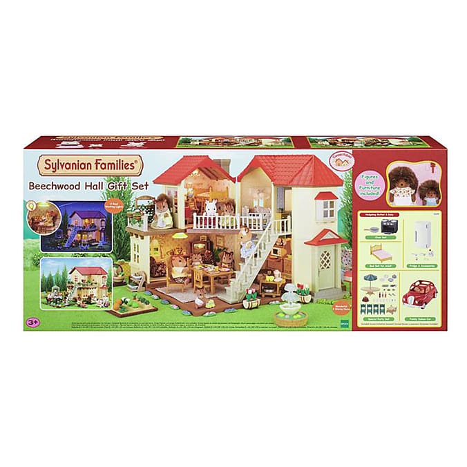 Sylvanian Families Beechwood Hall Gift Set and Family Saloon Cartoys gifts presents kids childrens familys family s Home Bargains