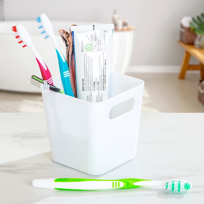 Wham Studio Square Pot, baskets, storage, wham, white, grey, tiny