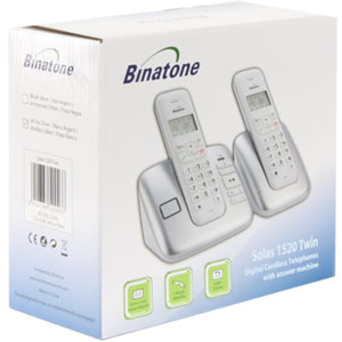 Binatone Solas 1520 Twin Cordless Telephone Home Bargains