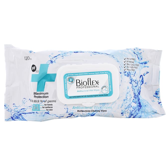 Bioflex Professional Alcohol Free Antibacterial Wet Wipes (12 x 120