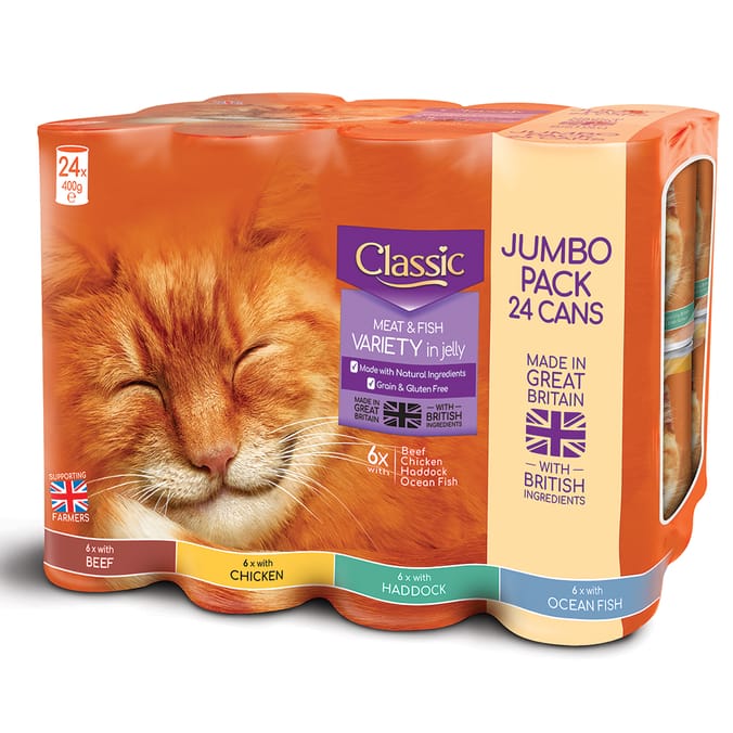 Butchers Classic Meat & Fish Variety in Jelly Jumbo Pack (24 x 400g Can