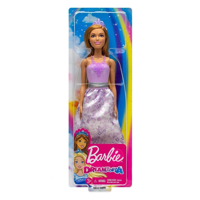 Barbie Dreamtopia Princess Doll with Purple Gem Inspired Dress dolls barbies princesses black dresses dress up crown dreamtopias Home Bargains