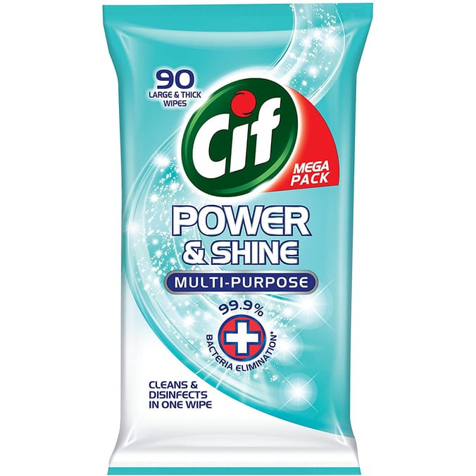 Cif Power & Shine Multi-Purpose Large & Thick Wipes (4 x 90 Pack)