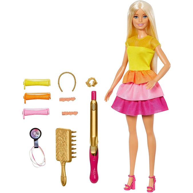 Barbie with blonde online curly hair