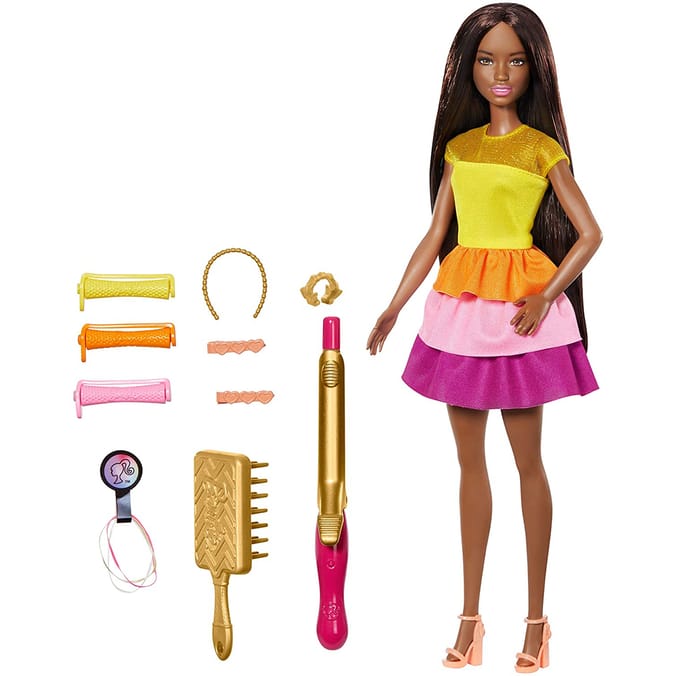 Barbie Ultimate Curls Doll & Playset Hair, barbies, dolls