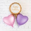 'Happy Birthday' Heart Helium Balloon Bouquet (Delivery Included)