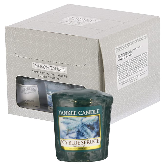 Yankee Candle Icy Blue Spruce Scented Votives (18 x 49g), candles, mini