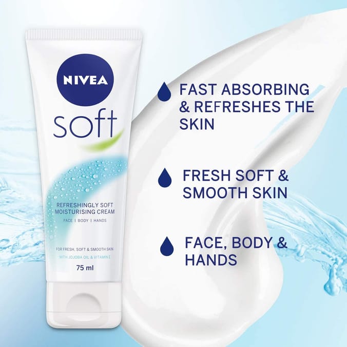 Nivea Refreshingly Soft Moisturising Cream (6 x 75ml), moisturisers