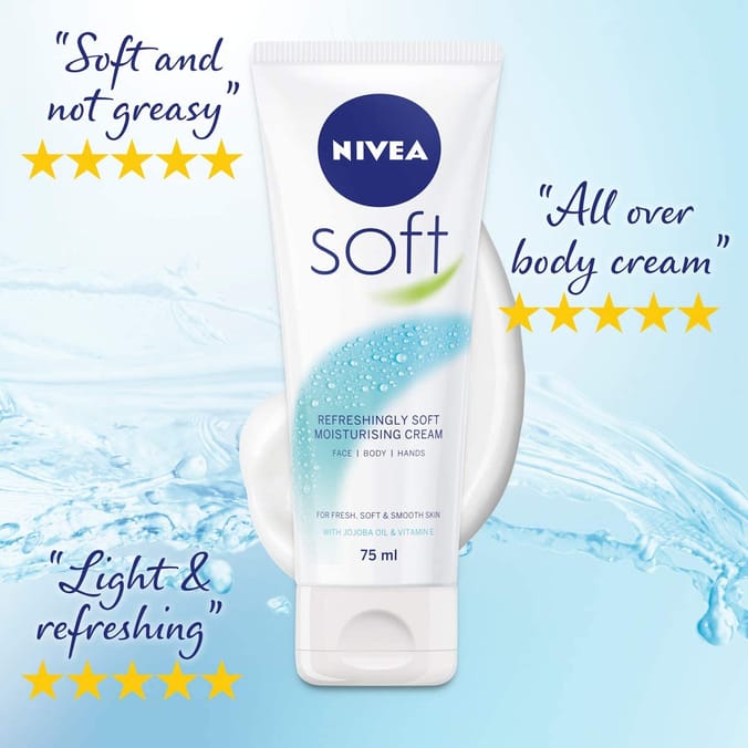 Nivea Refreshingly Soft Moisturising Cream (6 x 75ml), moisturisers