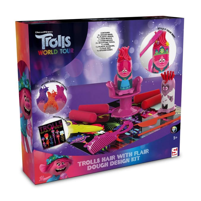 Trolls World Tour Hair with Flair Dough Design Kit, playdoh, play