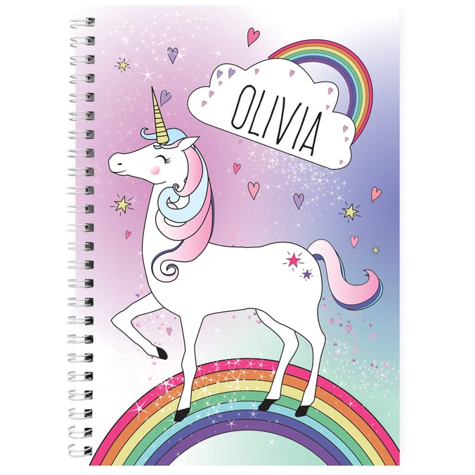 Personalised Unicorn Notebook