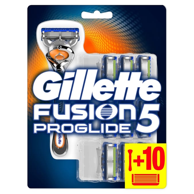 Gillette Fusion Proglide Razor +10 Blades, shaving razors men's beards