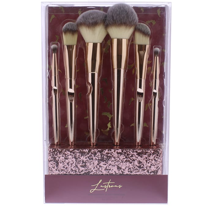 Lustrous Luxe Cosmetic Brush Collection Set of 6, gift, present, her, makeup, girl, beauty, set
