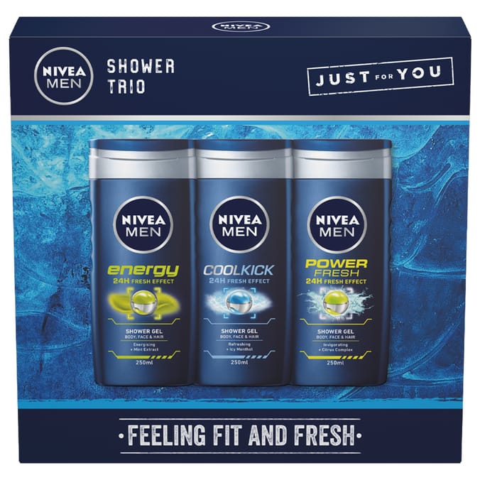 Nivea Men Shower Trio Feeling Fit & Fresh Set, gift, present, shower
