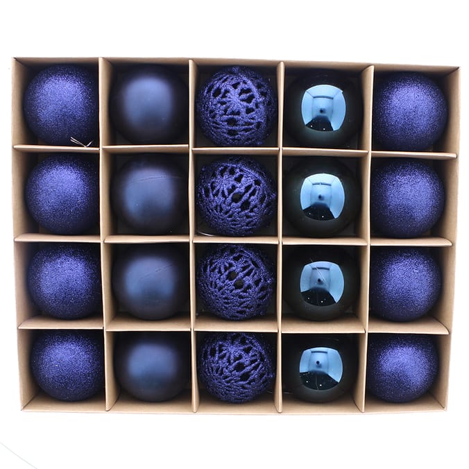 20 Pack Assorted Christmas Bauble, baubles, glitter, decoration