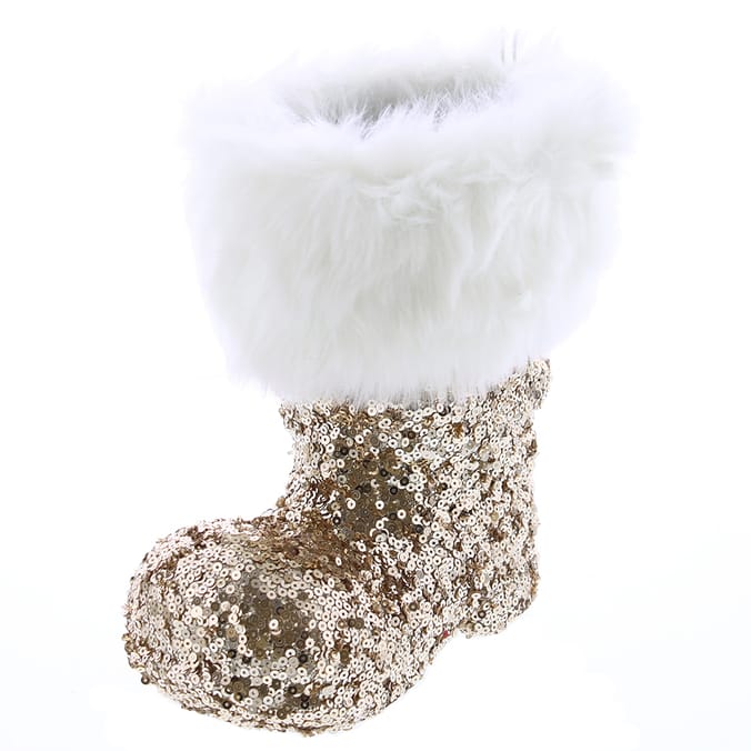 Santa Boot with Faux Fur