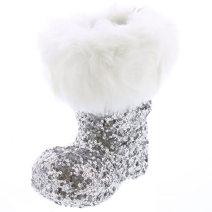 Santa Boot with Faux Fur