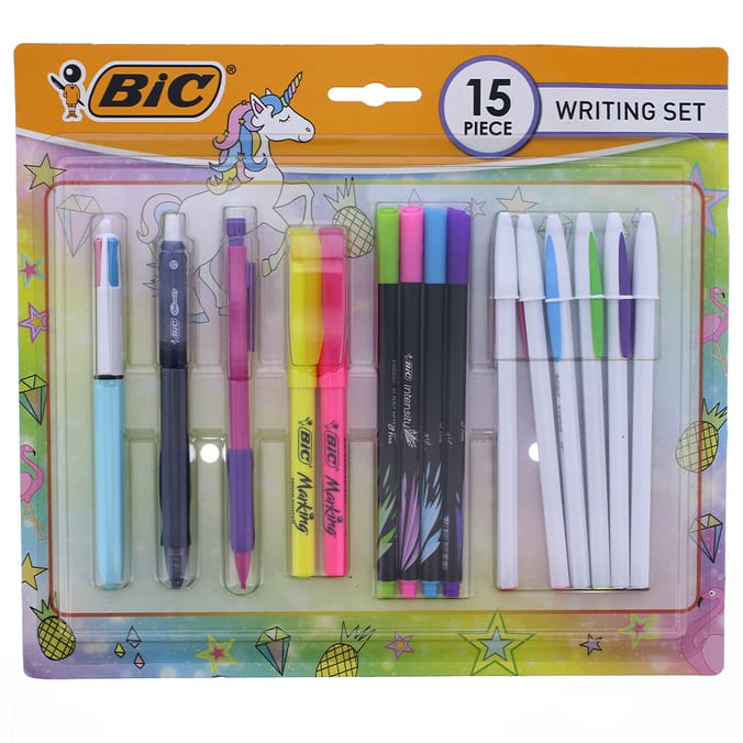 BIC 15 Piece Unicorn Writing Set, stationary, pens, markers
