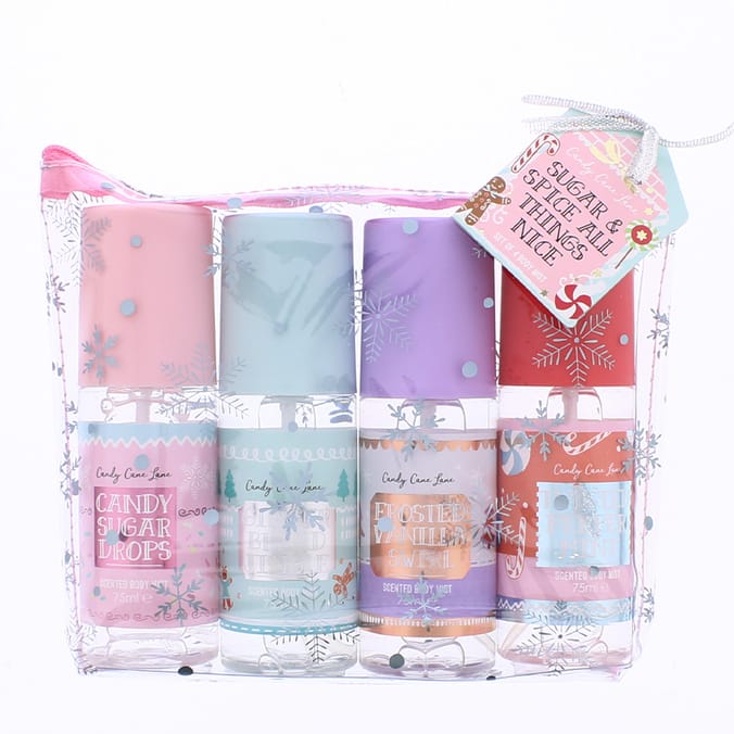 Candy Cane Lane Set of 4 Body Mist, candy cane, gingerbread, vanilla