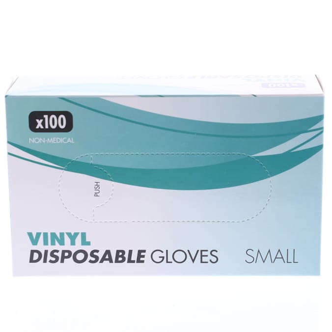 100 Pack Disposable Vinyl Gloves, glove, multipack, multipack, single, use, latex free, Home
