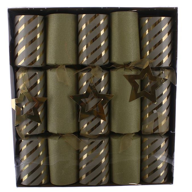 10 Luxury Hand Crafted Crackers, christmas, dinner, decoration