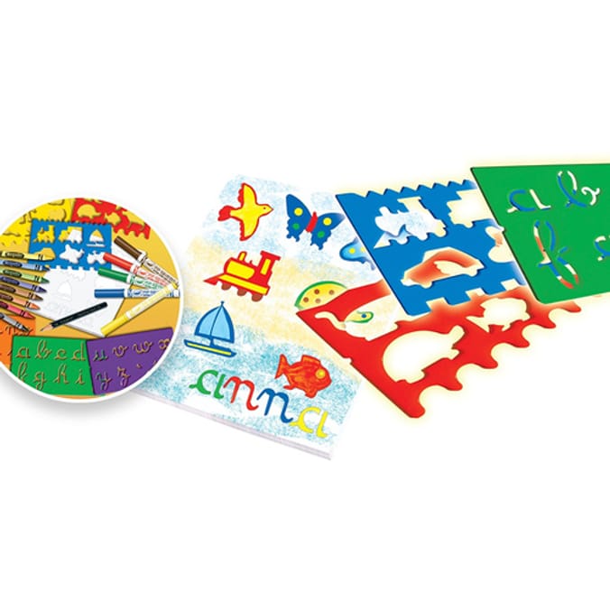 Crayola Stencil Fun Set, crayons markers pens stencils colouring in