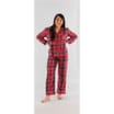 Sleep in Ladies Pyjamas - Red Tartan Lurex