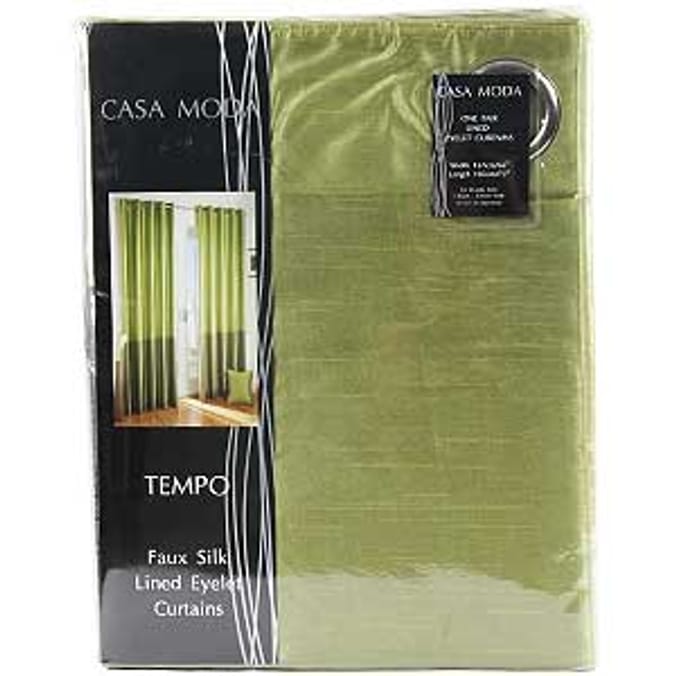Moss and Olive Faux Silk Curtains Home Bargains