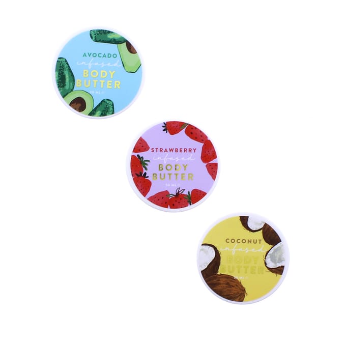 Fruits Body Butter Set 3 x 50g, creamy, body, butter, coconut, avocado