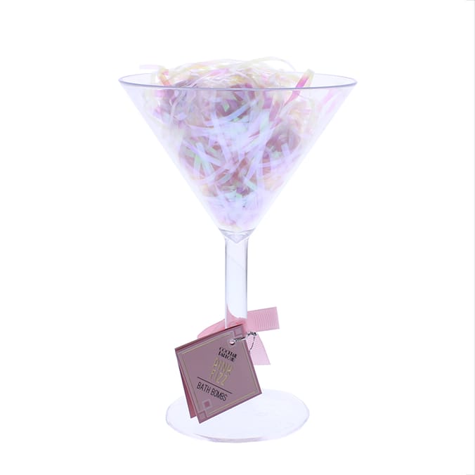 Cocktail Parlour Pink Fizz Bath Bombs 6 x 15g, pink, gin, fizz, bath