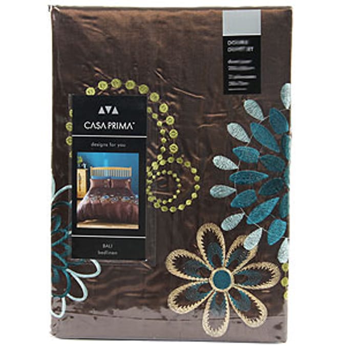 Casa Prima Double Duvet Set Chocolate Home Bargains