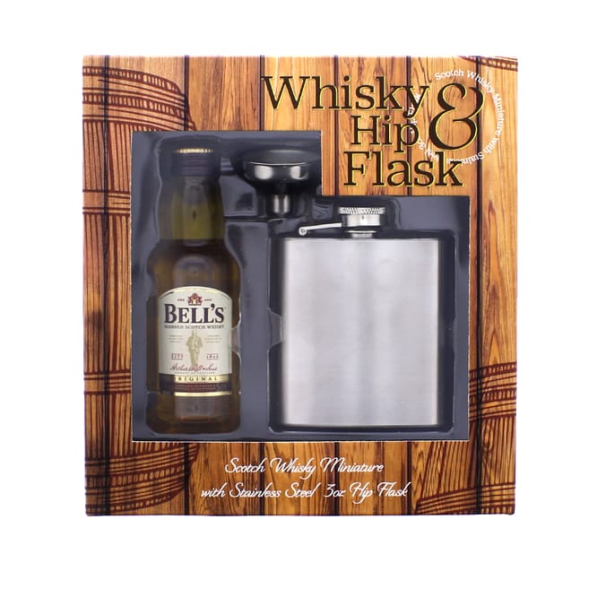 Whisky 5cl (40% vol.) & Hip Flask Gift Set