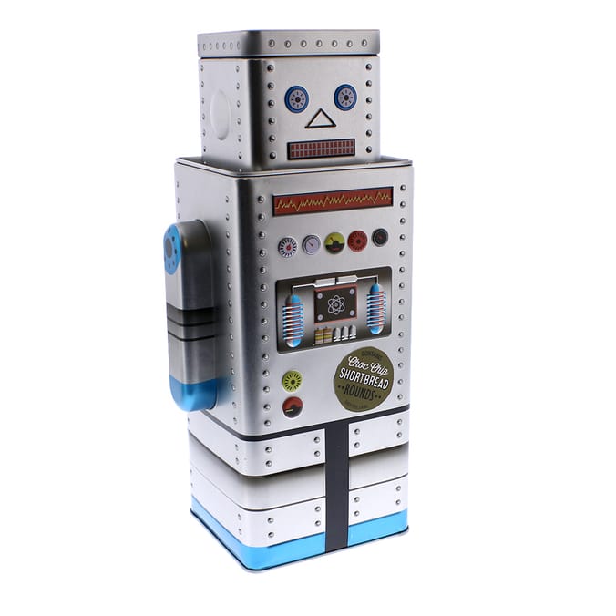 Robot Tin With Shortbread Biscuits 175g Home Bargains