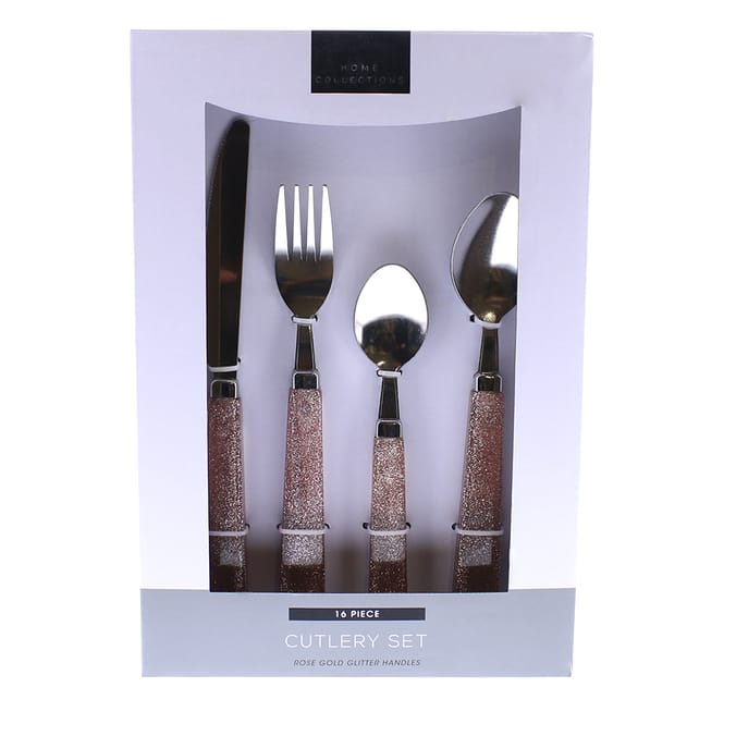 Home Collections 16 Piece Cutlery Set Rose Gold, kitchen, cutlery