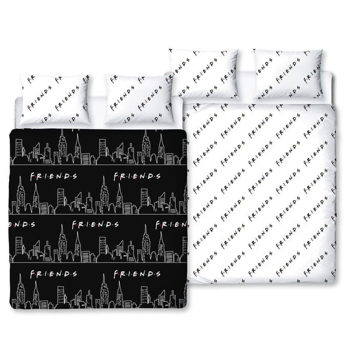 Friends Double Black & White Reversible Duvet Set 