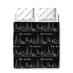 Friends Double Black & White Reversible Duvet Set 