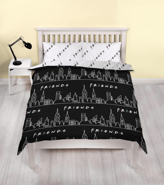 Friends Double Black & White Reversible Duvet Set , bedding , duvet sets, covers and Home Bargains