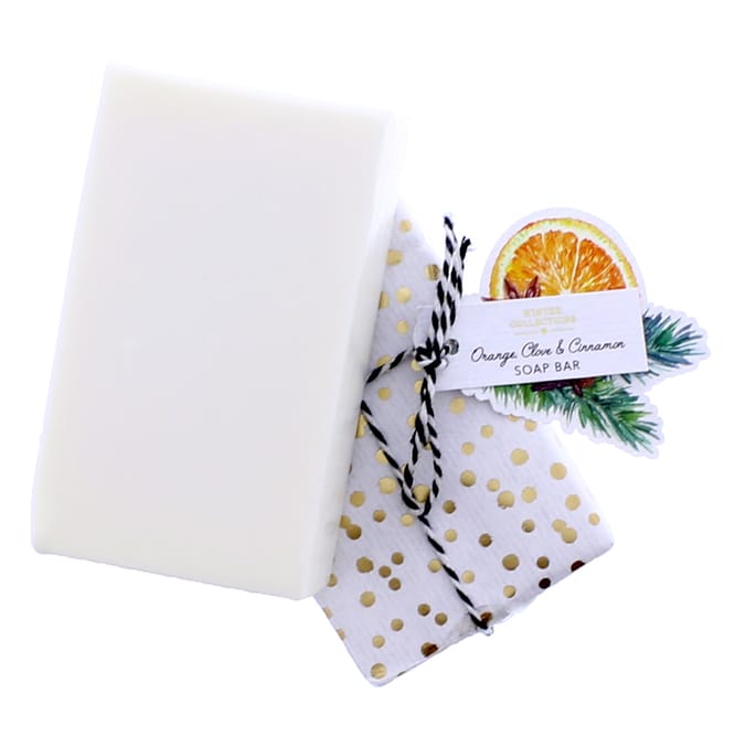 Winter Woodland Hand Wrapped Soap Bar 200g, clean, soap, wash, orange