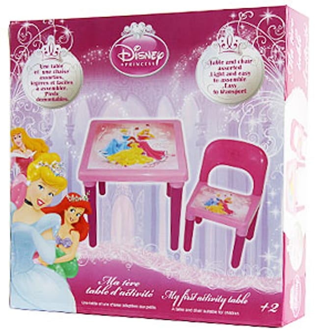 Disney princess plastic table hotsell and chairs