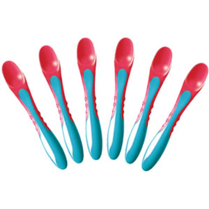 Tommee Tippee Heat Sensing Spoons x 6 Blue Home Bargains