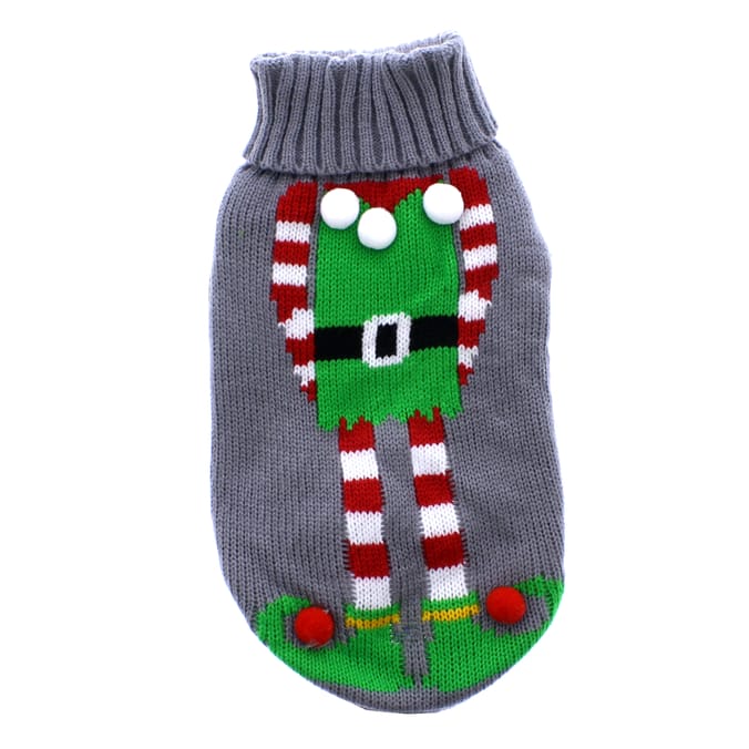 Festive Paws Knitted Pet Jumper Grey, jumper, pet, pets, dog, dogs, cat