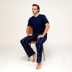 Jeff& Co by Jeff Banks: Navy T-Shirt & Long Bottoms Pyjamas - Short Sleeves