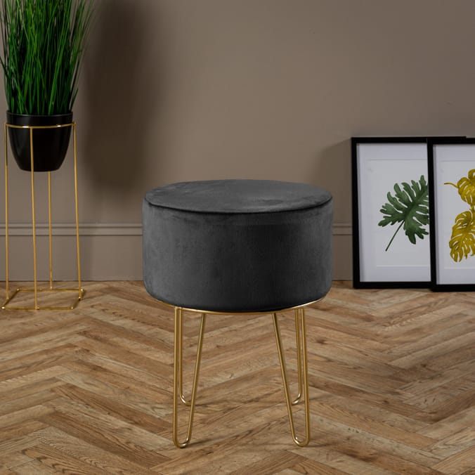 Yellow footstool shop home bargains